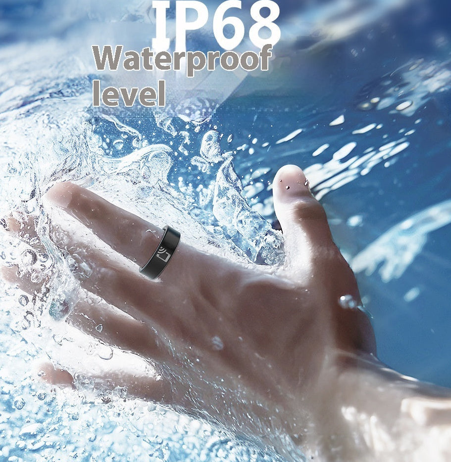 Waterproof ceramic smart ring with charging case